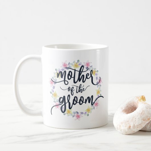 Mug Mère de la calligraphie Mariage Groom | Musique (Avec donut)