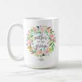 Mug Mère de la chambre, Calligraphie, couronne florale (Gauche)