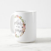 Mug Mère de la chambre, Calligraphie, couronne florale (Devant gauche)