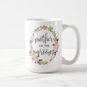 Mug Mère de la chambre, Calligraphie, couronne florale