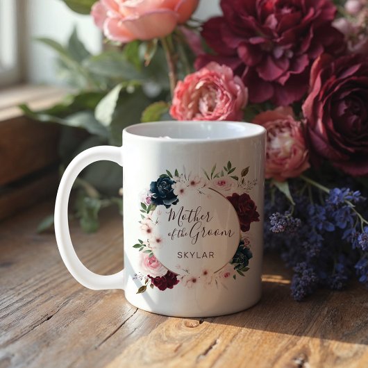 Mug Mère de la chambre Rouge et Rose de la marine Aqua