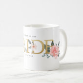 Mug Mère de la mariée Aquarelle Rose Fleurie (Devant droit)