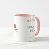 Mug Mère de la mariée bouton de rose rouge (Devant droit)