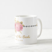 Mug Mère de la mariée Diamond Rose or Floral (Devant droit)