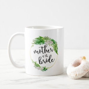 Mug Mère de la mariée en feuille de palme tropicale