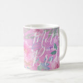Mug Mère de la mariée Floral Pink Modern (Devant droit)