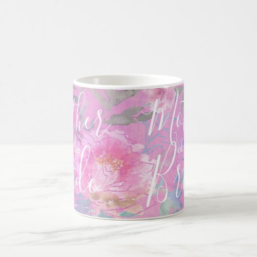 Mug Mère de la mariée Floral Pink Modern (Centre)