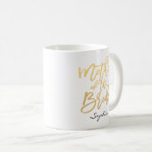 Mug Mère de la mariée Lettering Custom (Devant droit)