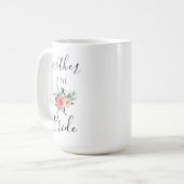 Mug Mère de la mariée Mariage cadeau Floral Chic 15oz (Devant gauche)