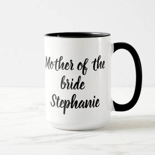 Mug Mère de la mariée mariages élégants écriture (Droite)