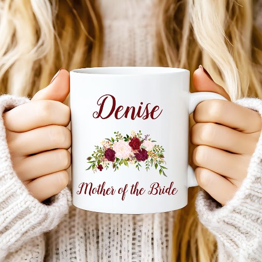 Mug Mère de la mariée Marsala Mariage rose floral
