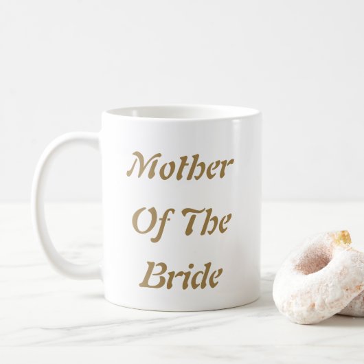 Mug Mère De La Mariée Mère Or Blanc Cadeau Faveur (Avec donut)