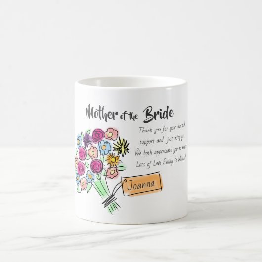 Mug Mère de la mariée Message de Merci personnalisé (Centre)