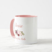 Mug Mère de la mariée Pink Marsala Mariage floral (Devant gauche)