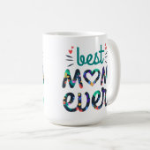 Mug Mère de lit jamais mignonne typographie florale (Devant droit)