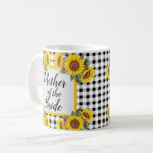 Mug Mère de mariée En vichy tournesols personnalisés (Devant gauche)