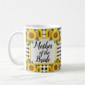 Mug Mère de mariée En vichy tournesols personnalisés (Gauche)