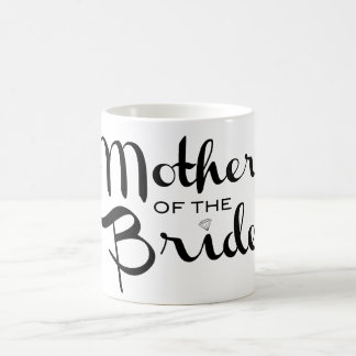 Mug Mère de mariée Retro Script noir sur blanc