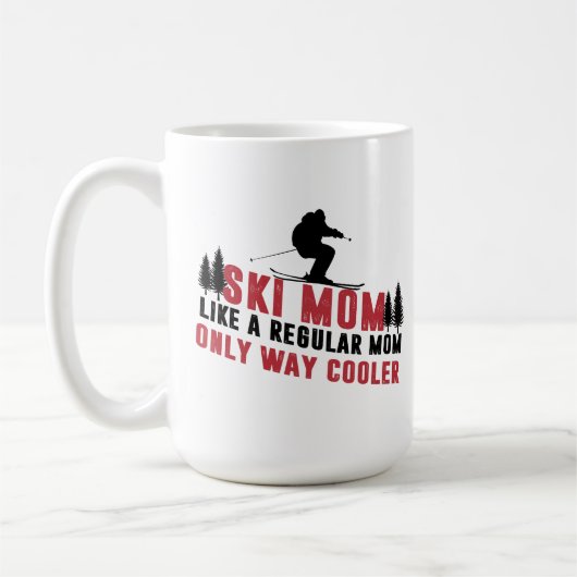 Mug Mère De Ski De Neige Comme Une Mère Régulière Seul (Gauche)