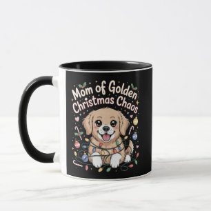 Mug Mère du badge de Noël Chaos Doré
