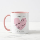 Mug Mère Du Coeur Rose Groom Personnalisée (Gauche)