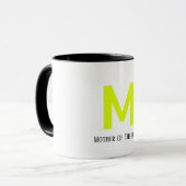 Mug Mère Du Mariage Fluorescent Jaune Fluorescent (Devant gauche)