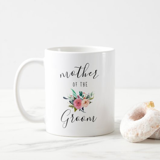 Mug Mère du Mariage Groom Cadeau Boho Floral Chic (Avec donut)