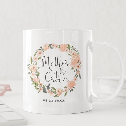 Mug Mère du Marié Couronne Florale Aquarelle Photo