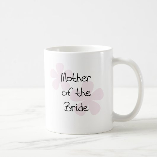 Mug Mère en pastel rose de fleurs de jeune mariée (Droite)