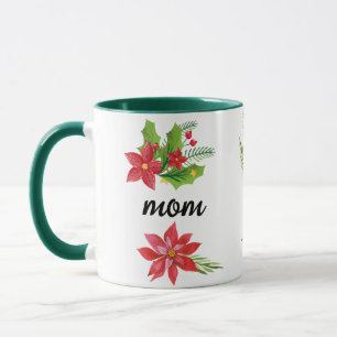 Mug Mère en vert avec écriture noire "Noël brillant" s