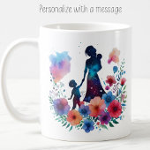 Mug Mère et enfant floraux