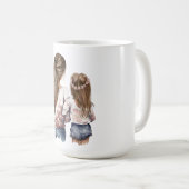 Mug Mère et fille, cheveux longs, art du dos (Devant droit)