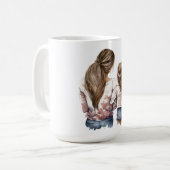 Mug Mère et fille, cheveux longs, art du dos (Devant gauche)