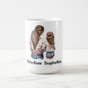 Mug Mère et fille nom personnalisé aquar personnalisé