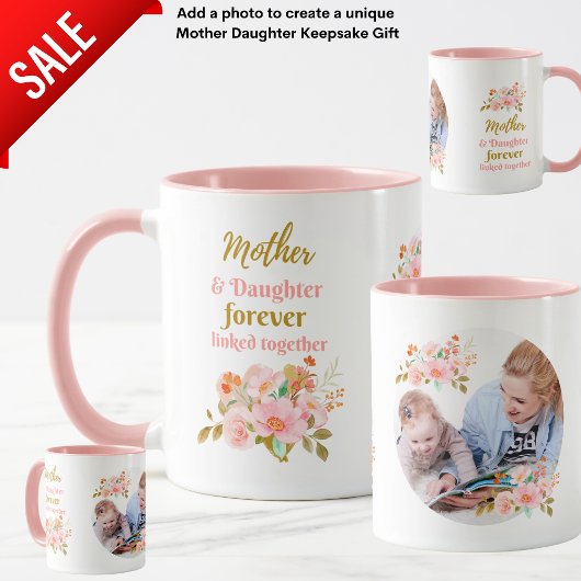 Mug Mère et fille toujours lié Floral PHOTO