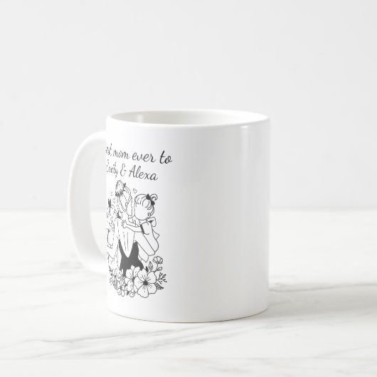 Mug Mère Et Filles Line Art (Devant gauche)