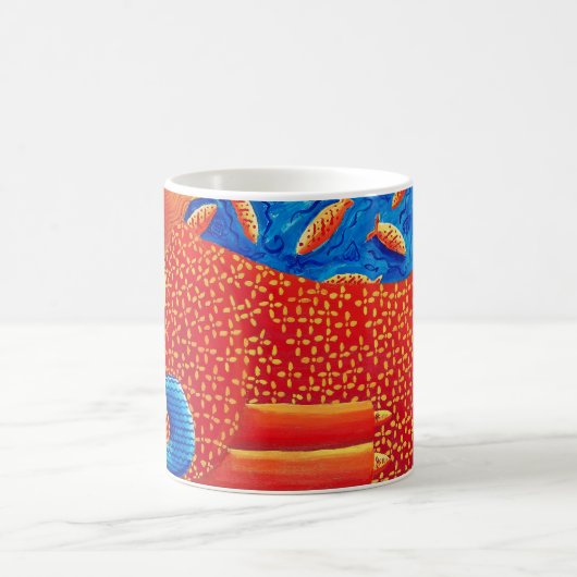 Mug Mère Et Fils Avec Poisson D'Or Peinture D'Art Mode (Centre)