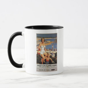 Mug Mère et fils sur l'affiche de chemin de fer de