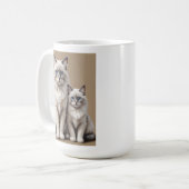 Mug Mère et Kitten Ragdoll Chat Artwork Coeur (Devant gauche)