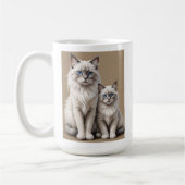 Mug Mère et Kitten Ragdoll Chat Artwork Coeur (Gauche)