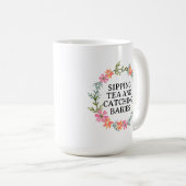 Mug Mère-femme, OB Nurse SIPPING THÉ ET CATCHING BÉBÉS (Devant droit)