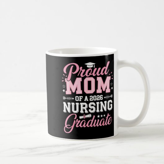 Mug Mère fière d'une infirmière diplômée en 2026 (Droite)