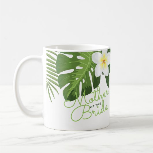 Mug Mère florale de palmettes tropicales de la jeune (Gauche)