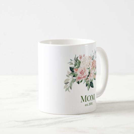 Mug Mère florale rose pâle (Devant droit)