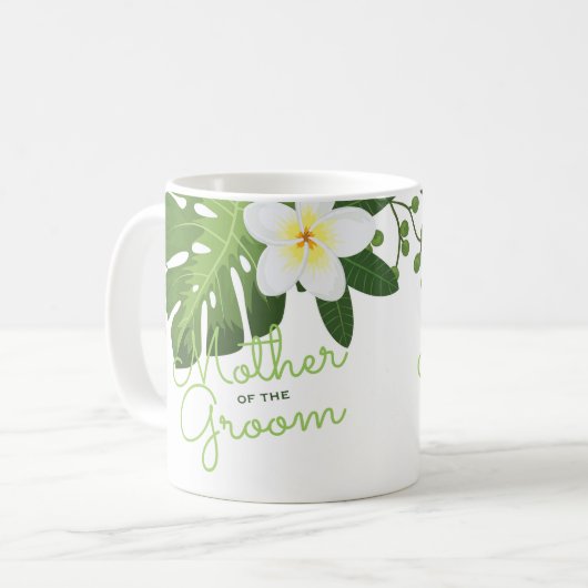 Mug Mère florale tropicale du mariage de plage de (Devant gauche)
