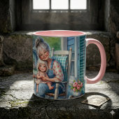 Mug Mère-grand Petite-fille Véranda Étreinte