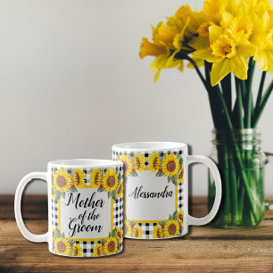 Mug Mère Groom En vichy tournesols personnalisés
