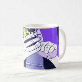 Mug Mère Mains mobiles Violet Avocado Blanc (Devant droit)