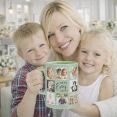 Mug Mère maman collage de photos vert sauge
