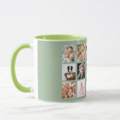 Mug Mère maman collage de photos vert sauge (Gauche)